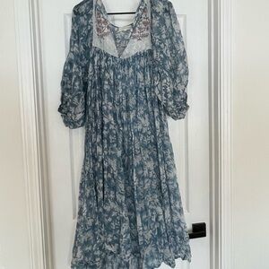 Daughters of India Blue Floral Dress